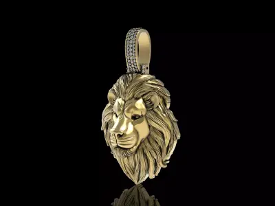 Lion Face Pendant 3D print model