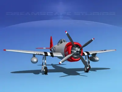 Republic P-47D Thunderbolt V02 3D model