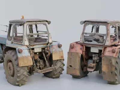 Two Old Tractors 3D model