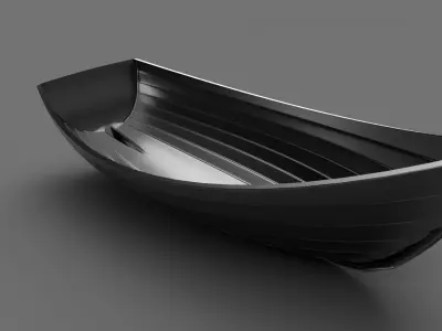 boat 3d model Low-poly 3D model