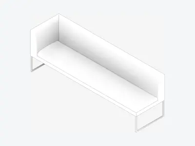 Furniture - Bench - Contemporary - Line - Type 6 Low-poly 3D model