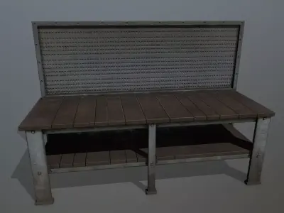 workbench bench Low-poly 3D model get