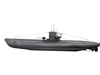 U Boat Military Submarine Naval Vessel 3D model