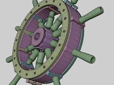 Boat steering wheel 3D model