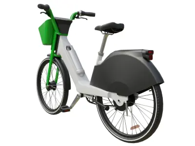 Electric bike for city rental Low-poly 3D model