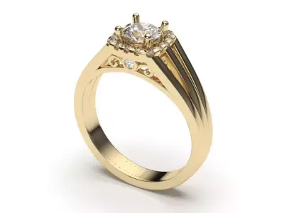 solitaire with ring sizes  8 part S114 3D print model