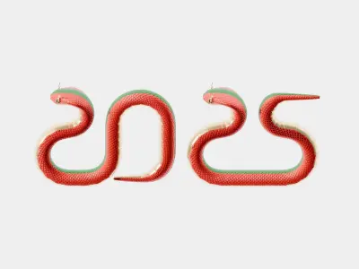 2025 Chinese New Year Of Serpent Top View 3D Render Illustration 3D model