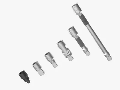 Socket Tools Set 206EAU Low-poly 3D model