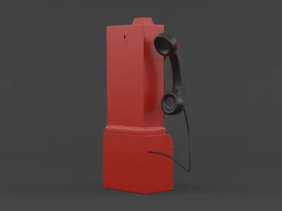Retro Classic Pay Phone 3D model