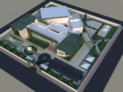cultural center  exterior  3D model