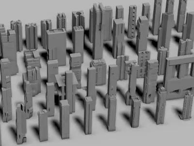 futuristc architecture set - GITS 3D model
