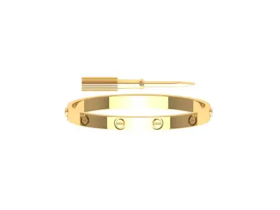 Braclet silver bracelet with screw Free 3D print model