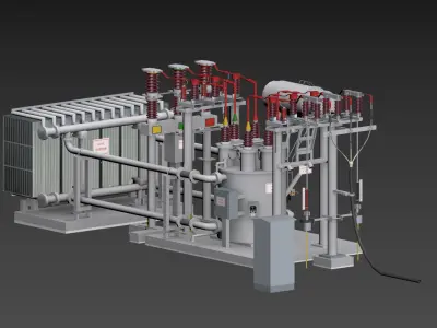 20kV Reactor  Low-poly 3D model