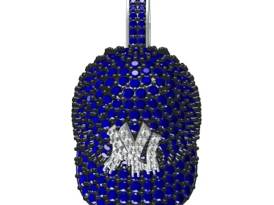Antique Full Diamond Cap Hip Hop Pendant 3D print model