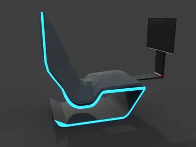 Sci-Fi Chair 02 Low-poly 3D model