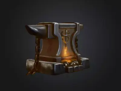 Crimson Forge Binding Altar Low-poly 3D model