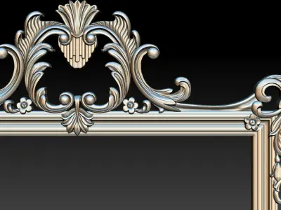 3D Frame - Wood Carving STL Model for CNC Router 3D print model 8