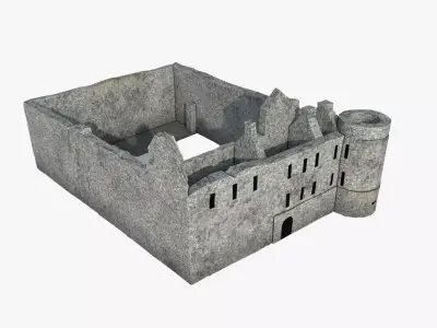 Balvenie Castle Low-poly 3D model