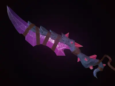 Amber Knife Stylized Low-poly 3D model