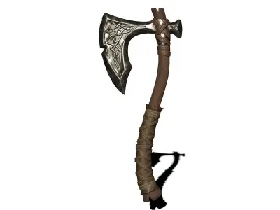 Stylized axe Low-poly 3D model 3