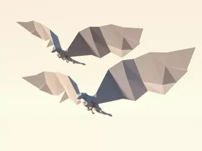 Low Poly Paper Dragon Low-poly 3D model