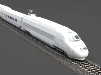 train-bullet train-rail train 3D model
