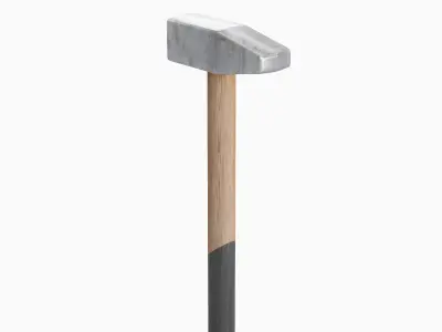 Wooden Industrial Hammer Set Low-poly 3D model
