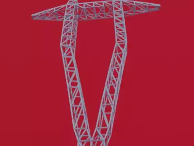 Electric Pylon Medium Size Low-poly 3D model
