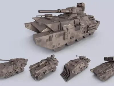 Advance Military Vehicle Collection 3D Model Pack
