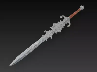 Silverthorn Relicblade - Forgotten Ancestral Weapon Low-poly 3D model