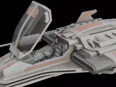 Jet  Trident War Spaceship 3D model