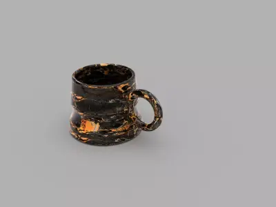 ceramic cup marble texture 3D print model