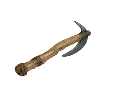 Realistic 3D Viking Crescent Axe Low-poly 3D model