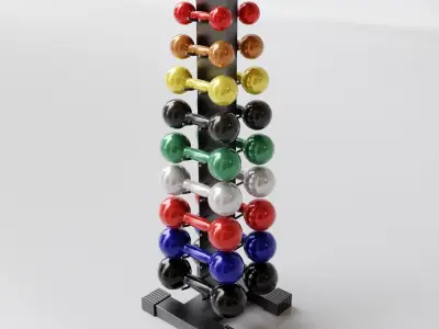 Gym Dumbell Set 001 3D model