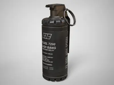 7290 Flashbang Hand Grenade AAA Game Ready Low-poly 3D model