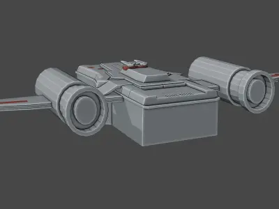 Warplane star wars spaceship Low-poly 3D model