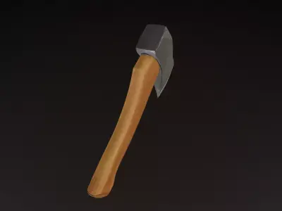 Low Poly Fantasy Axe - Game-Ready PBR 3D model