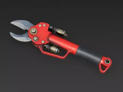 Realistic Hydraulic Garden Pruner 3D Model 3D Model Low-poly 3D model