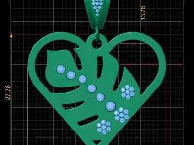 Heart Fish Pendant 3D Printable Jewelry Model 3D print model