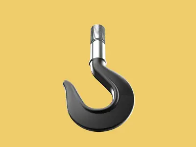 CAST IRON HOOK FORGED SINGLE LIFTING CRANE HOOKS HOIST WINCH TON 3D model