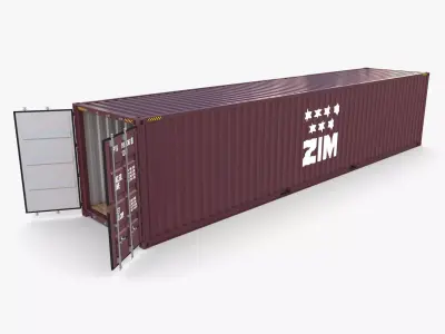 40ft Shipping Container ZIM 3D model