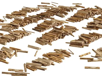 040 Firewood Logs 03 Scattered Firewood logs 3D model