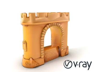 Underwater Castle Archway model pack Low-poly 3D model