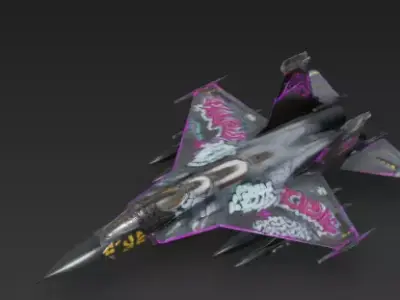 Halloween Air Force Fighter 3D Model Spooky Dominance Low-poly 3D model