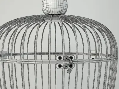 Rusted Metal Bird Cage 3D model