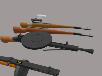 Soviet Arsenal Pack Red Army weapons - Low poly Low-poly 3D model