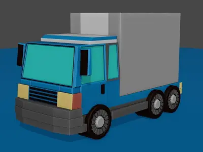 Truck or lorry for free  Low-poly 3D model