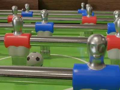 Classic foosball soccer table 3D model
