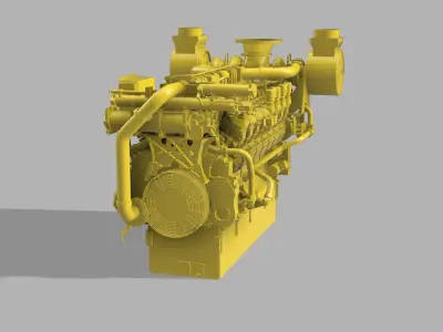 Diesel engine 3516B CAT 3D print model
