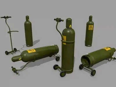 Propane Tank Low-poly 3D model 16